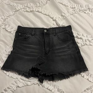 Black jean shorts